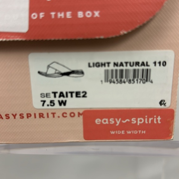 EASY SPIRIT Women's Taite Square Toe Casual Flat Sandals Light Natural 7… - Picture 7 of 14